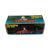 Vintage Battery Operated "Photoing In Car" Chinese Metal Car with Box (Not-Working)