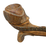 Hand Carved Early 1900's Pipe Featuring Black Man Riding An Alligator