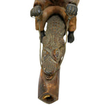 Hand Carved Early 1900's Pipe Featuring Black Man Riding An Alligator