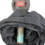 Antique Black African Man Hand Puppet- Carved Wood Head With Original Clothing