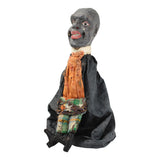 Antique Black African Man Hand Puppet- Carved Wood Head With Original Clothing