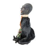 Antique Black African Man Hand Puppet- Carved Wood Head With Original Clothing