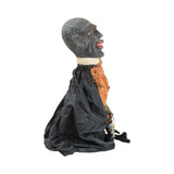 Antique Black African Man Hand Puppet- Carved Wood Head With Original Clothing