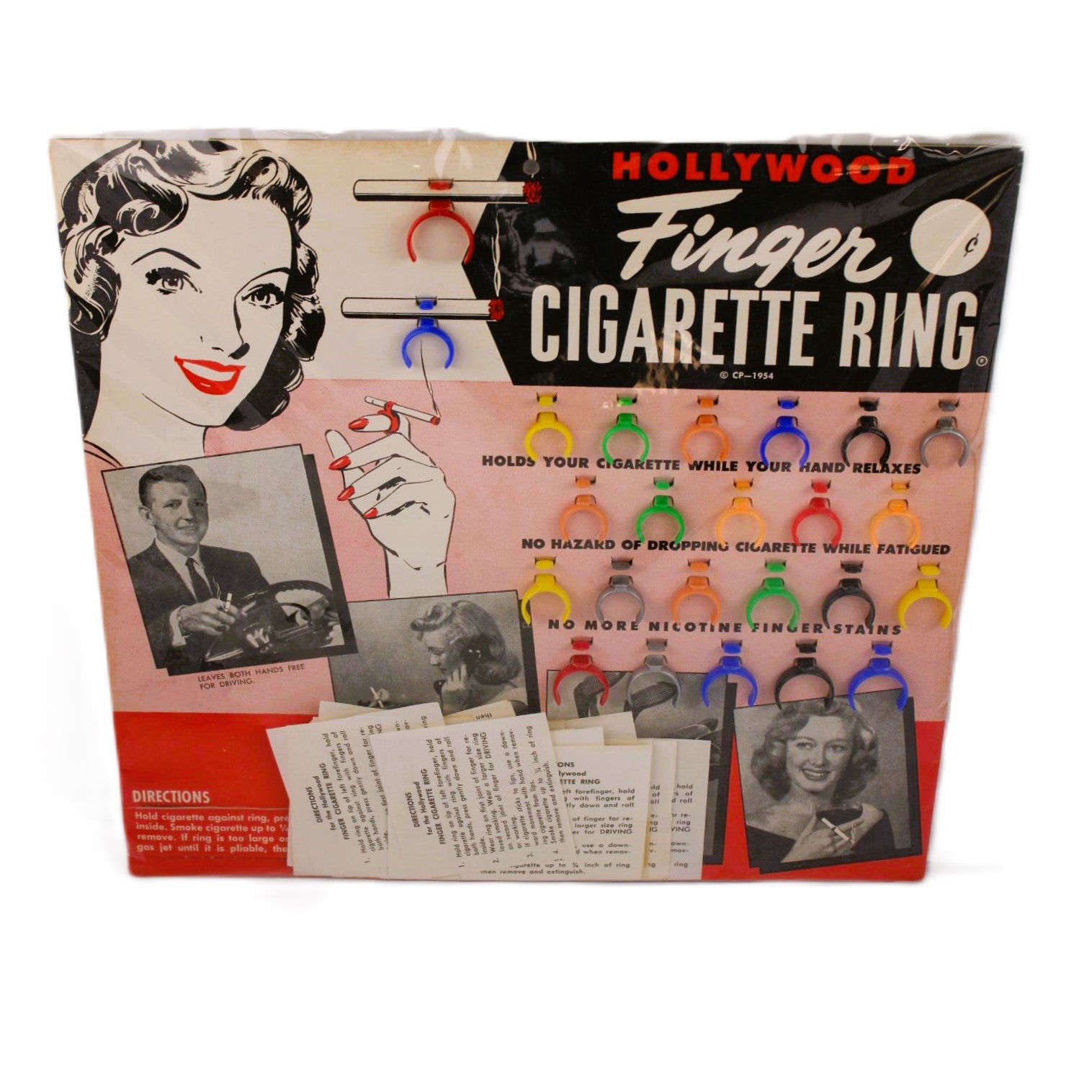 vintage finger cigarette holder 1954 Hollywood Finger Cigarette Ring Store Display With Instruction Sheet vintage finger cigarette holder 1954 Hollywood Finger Cigarette Ring Store Display With Instruction Sheet