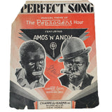 Amos 'N' Andy Studio Picture, Radio Script, 2-Music Theme Covers & Rare Print Advertising Endorsement