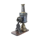 German Antique Brass "Magic Lantern" Kerosine Slide Projector with Over Twenty Colored Slides