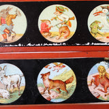 German Antique Brass "Magic Lantern" Kerosine Slide Projector with Over Twenty Colored Slides