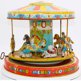 1950’s J. Chein & Co. Tin-Litho Wind-Up Merry-Go-Round