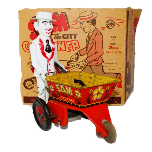 ヴィンテージ　小人の置物　JIM SIT UPS 1989 アンティーク Vintage Windup Toy, Nikko Toys 1940S-50S Tin Litho and