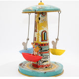 1950’s Unique Art Manufacturing Musical Sail Way Tin Litho Carousel