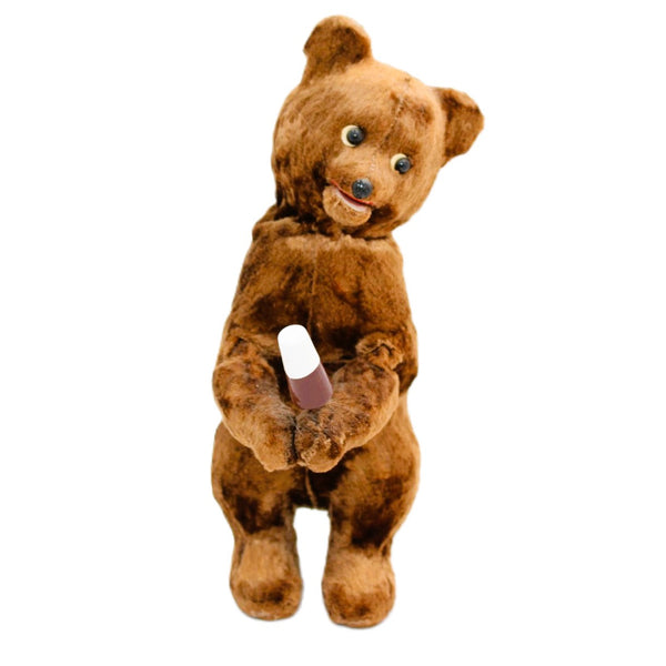 1970's USSR Furry Wind-Up Bear Eating Ice Cream
