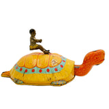 Vintage 1930’s J. Chein Tin Litho Wind-Up Native Riding A Turtle