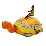 Vintage 1930’s J. Chein Tin Litho Wind-Up Native Riding A Turtle