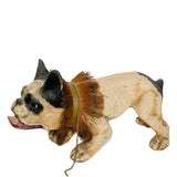 1890’s Antique Paper Mache French Bulldog Nodder/Growler Pull Toy
