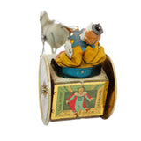 Antique Lehmann Wind-Up Tin Litho Clown On Donkey Cart