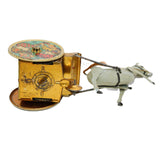 Antique Lehmann Wind-Up Tin Litho Clown On Donkey Cart