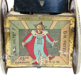 Antique Lehmann Wind-Up Tin Litho Clown on Donkey Cart (Winding Mechanism Not Working)