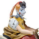Antique Lehmann Wind-Up Tin Litho Clown on Donkey Cart (Winding Mechanism Not Working)