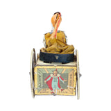 Antique Lehmann Wind-Up Tin Litho Clown on Donkey Cart (Winding Mechanism Not Working)