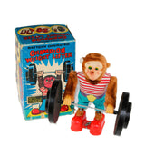 1960’s Japanese Battery Operate Champion Monkey Weightlifter With Box (Not Working)