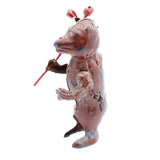 Early Tin Wind-Up Marching Bear With Baton And Bells (Non-Working)