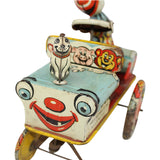 1930’s Artie The Clown In Crazy Jeep Tin Litho Wind-Up