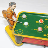 1940’s Ranger Steel Tin Litho Wind-Up Mechanical Billiard Table with Two Players