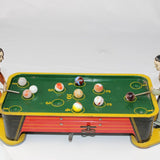 1940’s Ranger Steel Tin Litho Wind-Up Mechanical Billiard Table with Two Players