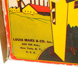 1930’s Louis Marx Tin Litho Wind-Up "Busy Miners" Catapult Toy with Box