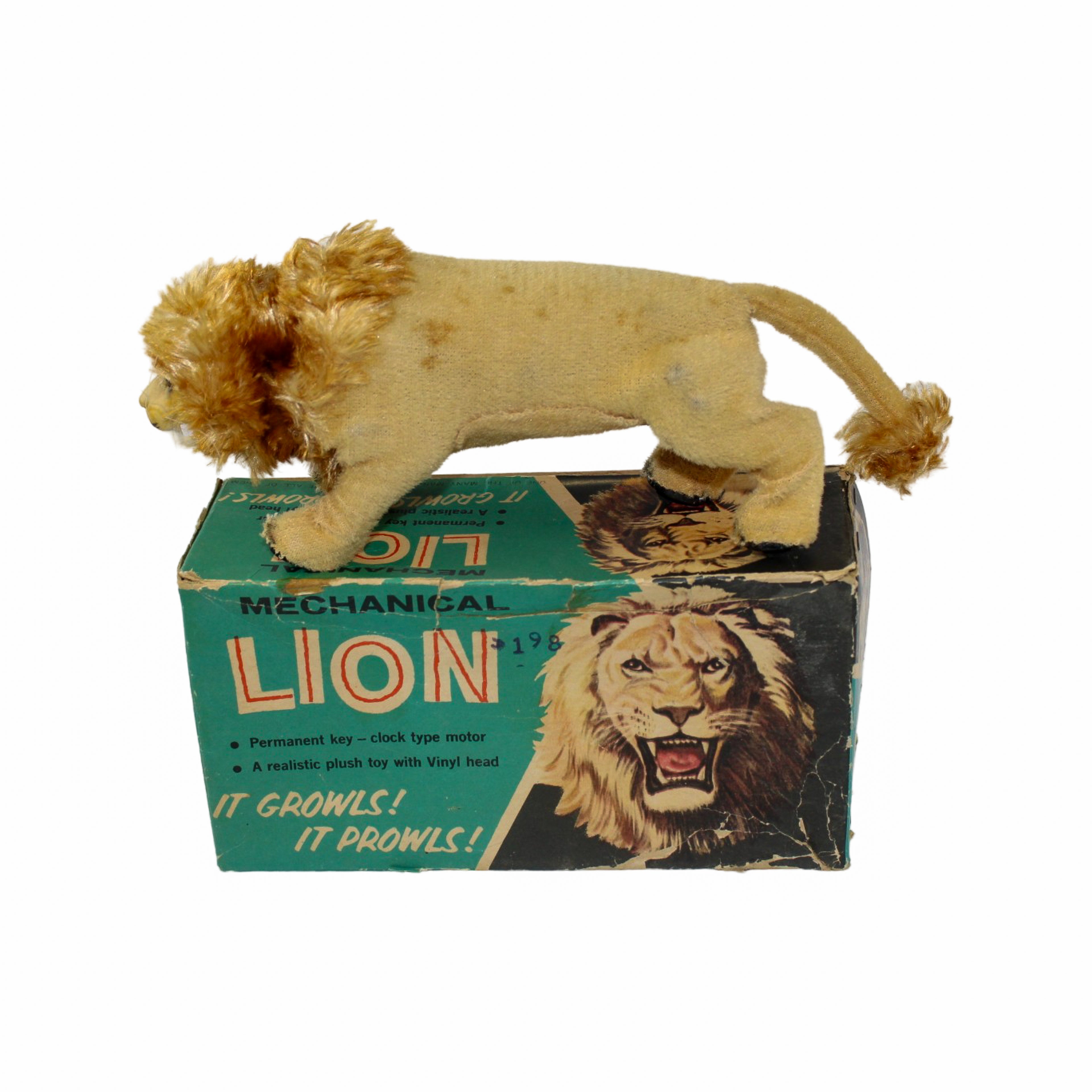 1950 s Marx Mechanical Wind Up Lion With Box 1950-s-marx-mechanical-wind-up-lion-with-box