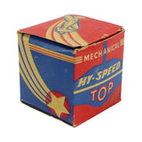 Rare Orianna Metal Products 4" Diameter Tin Litho Mechanical Hy-Speed Top with Box