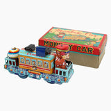 Vintage Tin Litho Wind-Up Monkey Train Car with Box