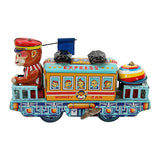 Vintage Tin Litho Wind-Up Monkey Train Car with Box