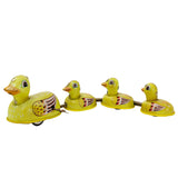 Vintage 1970's Tin Wind-Up Duck Family