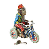 1940's German Tin Wind-Up "Arnold The Monkey" On Tricycle