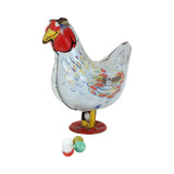 3 Wind-Up Mechanical Tins & One Vintage Wyandotte Litho-Tin Hen Egg Layer