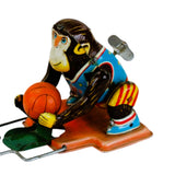 1950's TPS Japan Tin Litho Wind-up Monkey Playing Basketball