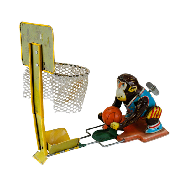 1950's TPS Japan Tin Litho Wind-up Monkey | Rare Vintage Toys