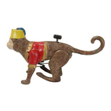Extremely Rare Antique German Hand Painted Tin Litho Wind-Up Monkey with Fez