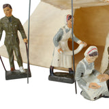 Lineol Red Cross Tent With 5 - Medical Related Elastolin Figures