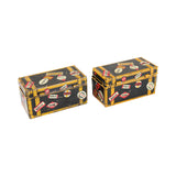 2- 1930's Louis Marx Tin Litho Steamer Trunks 'O' Gauge Glendale Depot