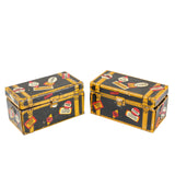 2- 1930's Louis Marx Tin Litho Steamer Trunks 'O' Gauge Glendale Depot