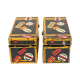 2- 1930's Louis Marx Tin Litho Steamer Trunks 'O' Gauge Glendale Depot