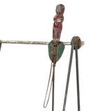 Antique Mechanical Swing with Celluloid Clown on Trapeze