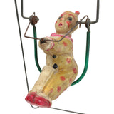Antique Mechanical Swing with Celluloid Clown on Trapeze