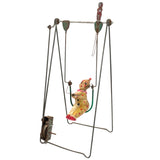 Antique Mechanical Swing with Celluloid Clown on Trapeze