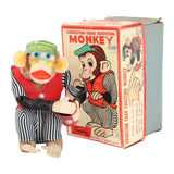 1950's Cragstan Crap Shooting Battery Operated Monkey With Original Box (Not-Working)