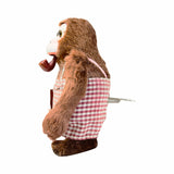 Occupied Japan Wind-Up Pipe Smoking Walking Monkey with Briefcase