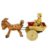 1940’s Marx Tin Litho Wind-Up  Balky Donkey Cart