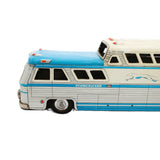 1960’s Japanese Tin Litho Friction Drive Greyhound Bus With Passenger Movement